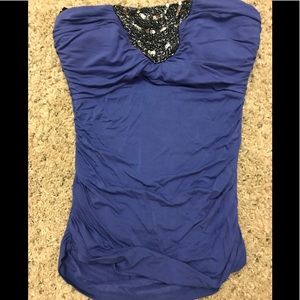2B Bebe Blue Strapless Tube Top